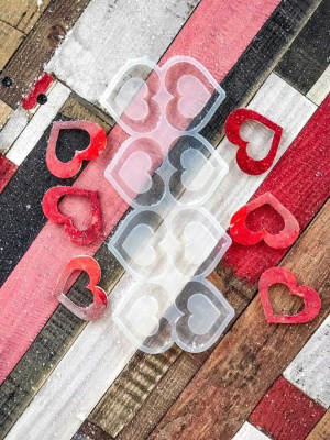 Силиконовая форма для леденцов «Двойное сердце для шоколада» SM