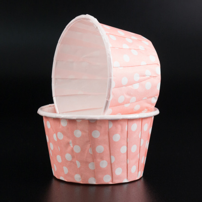 Капсулы для маффинов с бортиком Polca Dot Светло-розовые в горох 50х40 мм