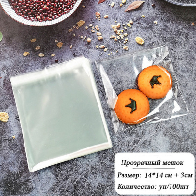 Пакетики прозрачные с клеевым клапаном 14*14*3см (100 шт)