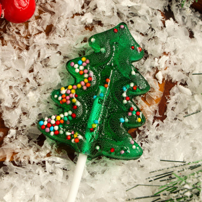 Карамель леденцовая «Елочка в обсыпке» со вкусом яблока, 17 г