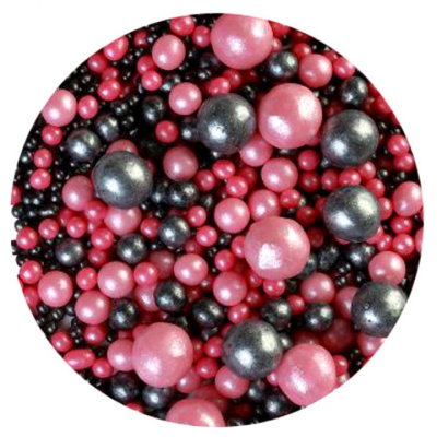 Воздушный рисовый жемчуг в шоколадной глазури Розовый\черный