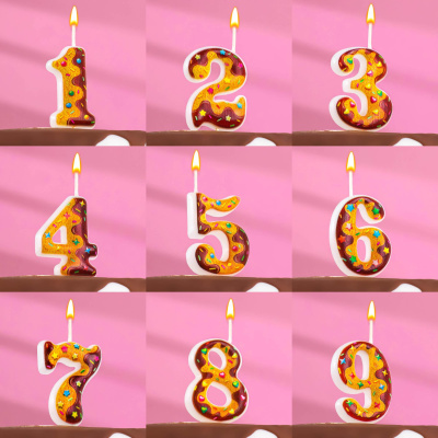 Свеча для торта "Печенье с шоколадной глазурью", 9,5 см, цифра