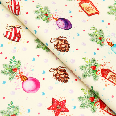 Бумага упаковочная новогодняя глянцевая "Шарики", 50 х 70 см