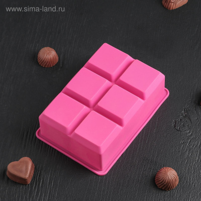 Силиконовая форма  «Кубик», 16,5×11,5 см, 6 ячеек (5×5×5 см)