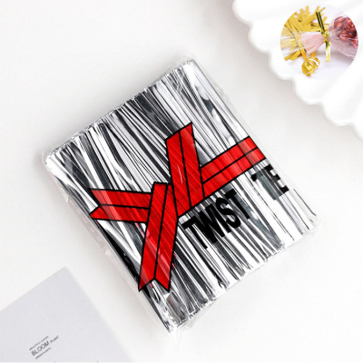 Твист-лента для пакетиков 8 см, серебро