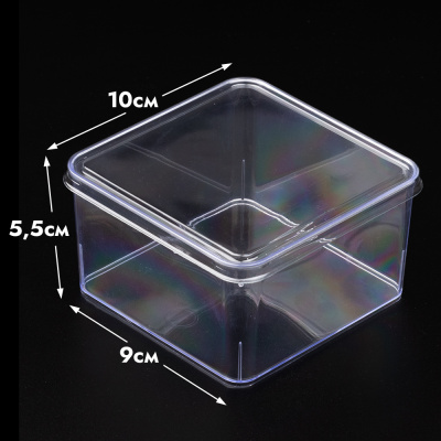 Креманка пластиковая Квадратная 350 мл с крышкой