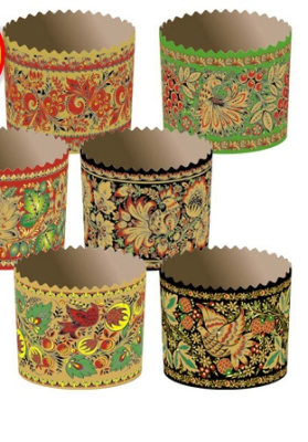 Форма бумажная КУЛИЧ 134/100 хохлома