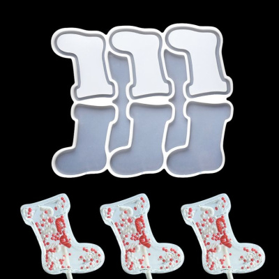 Силиконовая форма для леденцов «Сапожок погремушка 3 в 1» 