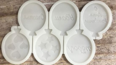 Силиконовая форма для леденцов «Шарики с пожеланиями (Любви, счастья, удачи, с днём рождения)»