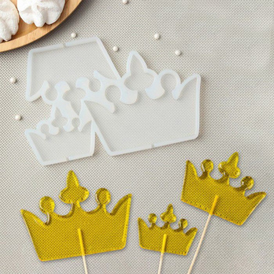 Силиконовая форма для леденцов «Короны 3 размера» 