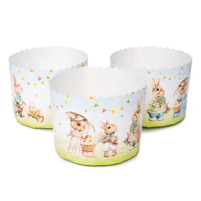 Форма для кулича РЕТРО ЗАЙЦЫ, набор 10 шт