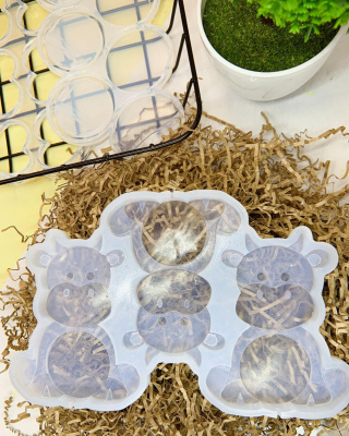 Силиконовая форма для леденцов «Рождественский бычок» 9,5см 3 ячейки