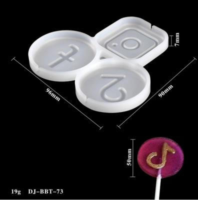 Силиконовая форма для леденцов "Социальные сети" Instagram, TikTok, Facebook
