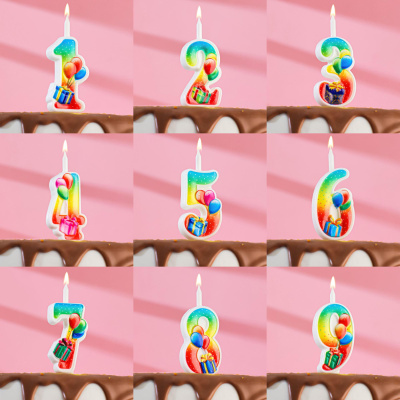 Свеча для торта цифра "Подарок", 12.2 см