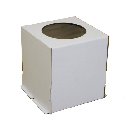 Коробка для торта 280х280х300 см, круглое ОКНО (самолет)