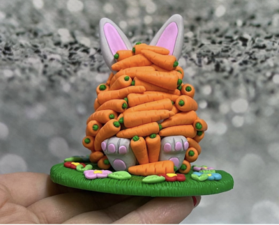 Молд силиконовый Зайка в морковке зел.