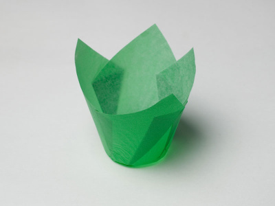 Форма бумажная "Тюльпан" 50*80 мм, зеленая заливка 12 штук