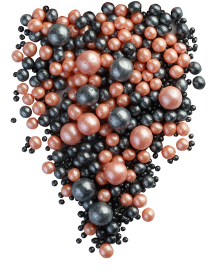 Воздушный рисовый жемчуг в шоколадной глазури Персик, черный микс (167)