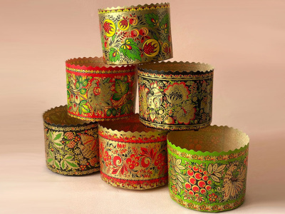 Форма бумажная КУЛИЧ 90/90  Хохлома