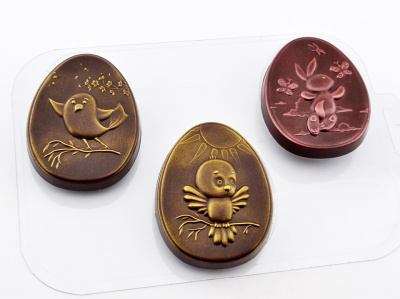 Форма пластиковая для шоколада "Птички и Кролик" Пасха