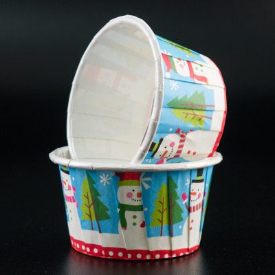 Капсулы для маффинов с бортиком Polca Dot Снеговик 50х40 мм НГ