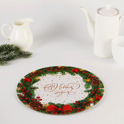 Подложка под торт усиленная «Новогодняя пора». 3,2 мм