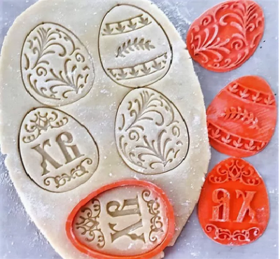 Вырубка для пряника Штамп + резак  "Яйцо. ХВ" Любимова