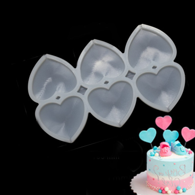 Силиконовая форма для леденцов «Сердечки объемные»