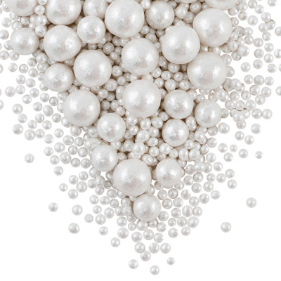 Воздушный рисовый жемчуг в шоколадной глазури "Блеск Белый Жемчуг" (736)