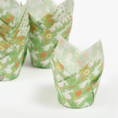 Форма бумажная "Тюльпан" 50*80 мм, Кролики, 10шт