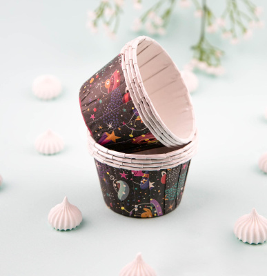 Форма бумажная "Маффин" 50*40 мм с ламинацией (Космос), 25 штук