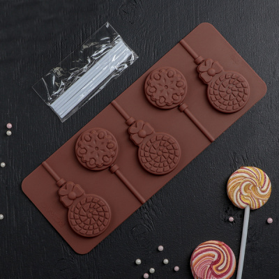 Силиконовая форма  для леденцов "Леденцы" 26*10 см, 5 ячеек