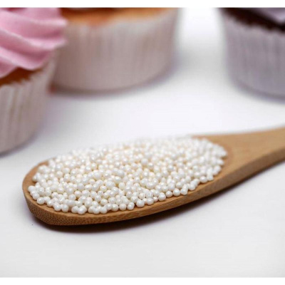 Драже сахарное "Бисер белый" жемчуг