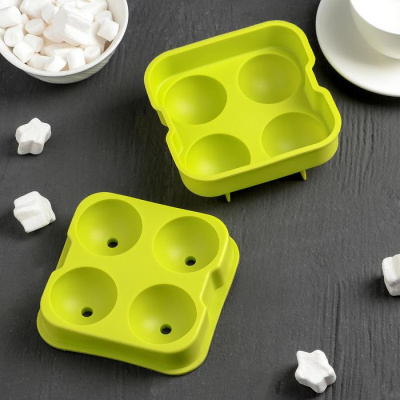 Форма для кейк-попсов «Шар», 12×12 см, 4 ячейки (d=4,5 см), цвет МИКС