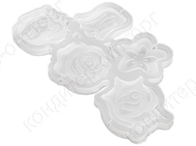 Силиконовая форма для леденцов «Цветы Микс