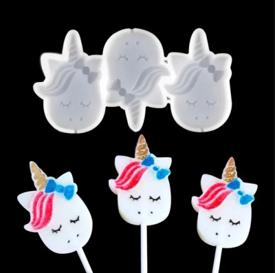 Силиконовая форма для леденцов «Единорожки»