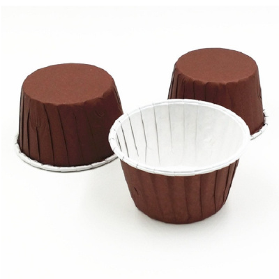 Форма бумажная "Маффин" 50*40 мм (коричневая белая), Pasticciere,