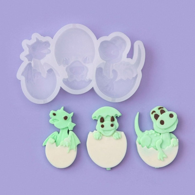 Силиконовая форма  для леденцов «Динозавры в яйцах 2024»