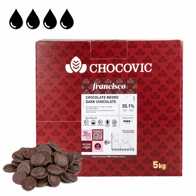 Шоколад темный Chocovic Francisco 55,1%, 5 кг