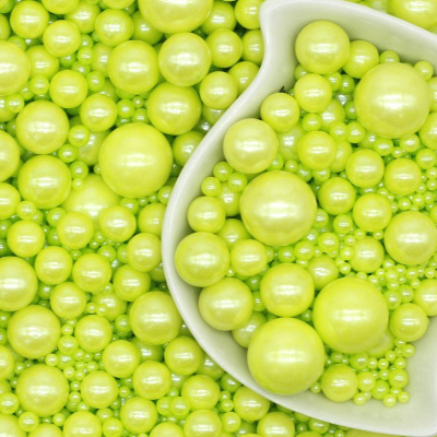 Посыпка кондитерская «Жемчуг микс размеров» цвет ЗЕЛЕНЫЙ