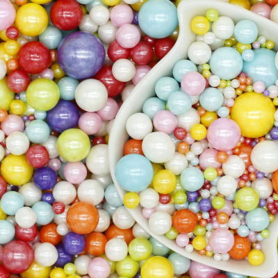 Посыпка кондитерская «Жемчуг микс размеров» цвет Ассорти