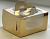 Коробка для бенто торта с окном 140х140х80 мм золото Ру.
