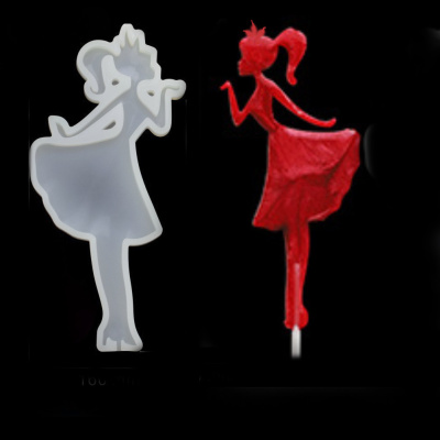 Силиконовая форма для леденцов «Топпер девушка стоя»