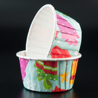 Капсулы для маффинов с бортиком Polca Dot Новогодние подарки 50х40 мм НГ