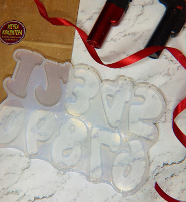 Силиконовая форма для леденцов "ЦИФРЫ ТОППЕР" 8СМ