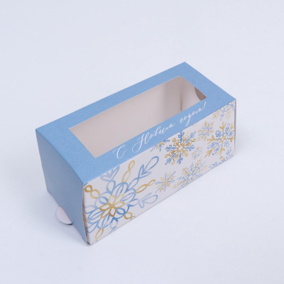 Коробочка для макарун «С новым годом» 12×5.5×5.5 см