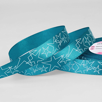 Лента атласная «Звёзды», 15 мм × 23 ± 1 м (бежевая)