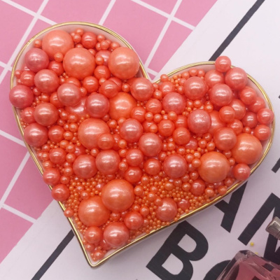 Посыпка кондитерская «Жемчуг микс размеров» цвет ОРАНЖЕВЫЙ