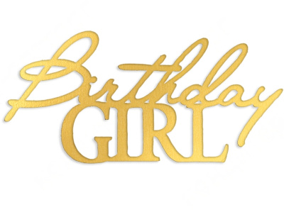 Топпер боковой "Birthday Girl" золотой