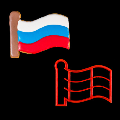 Вырубка для пряника с оттиском "Флаг" пластик, 10 см Са